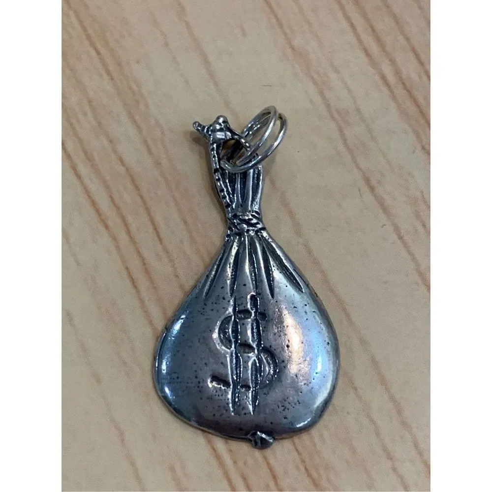 Money Bag Sterling Silver Jewelry Charm